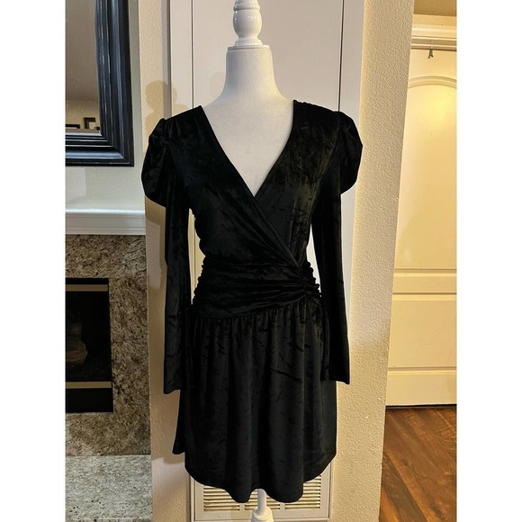 & OTHER STORIES Draped Velvet Mini Dress Size 6 - Picture 3 of 8